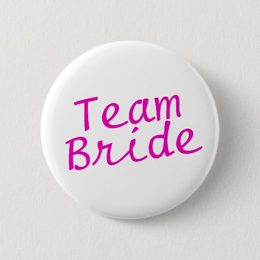 Team Bride Roze Ronde Button 5,7 Cm (Voorkant)