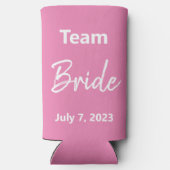 Team Bride - Roze & Wit - Weddenschap (Achterkant)