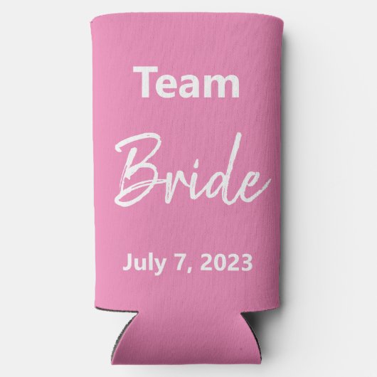 Team Bride - Roze & Wit - Weddenschap (Achterkant)