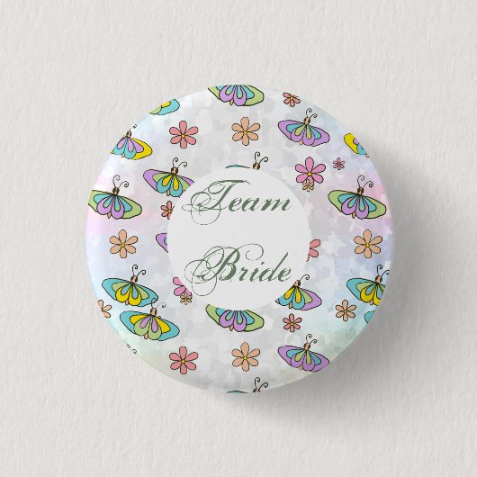 Team Bride, schmetterlinge Ronde Button 3,2 Cm (Voorkant)