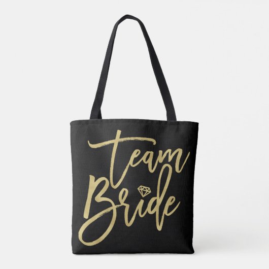 Team Bride Script Diamond Bridal Sac fourre-tout d (Dos)