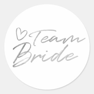 Team Bride - Silver fausse feuille autocollant
