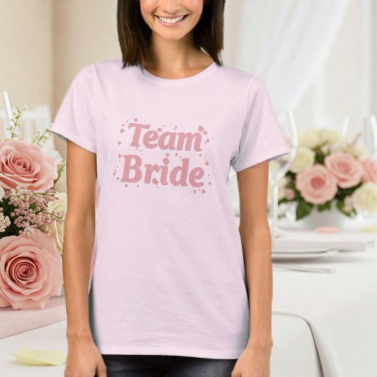 Team Bride T-Shirt for Bridesmaids - Pink design