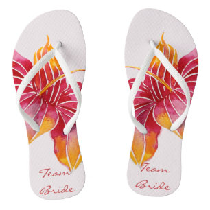 Team Bride   Teenslippers van Floral Hawaiian