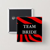 Team Bride Vierkante Button 5,1 Cm (Voorkant /achterkant)