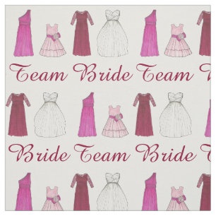 Team Bride Wedding Bridal Partij Dress Gown Stof