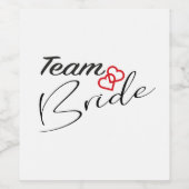 Team Bride Wine Bottle Wijn Etiket (Enkel label)