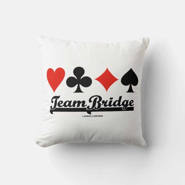 Team Bridge Vier Kaarten Kussen (Voorkant)