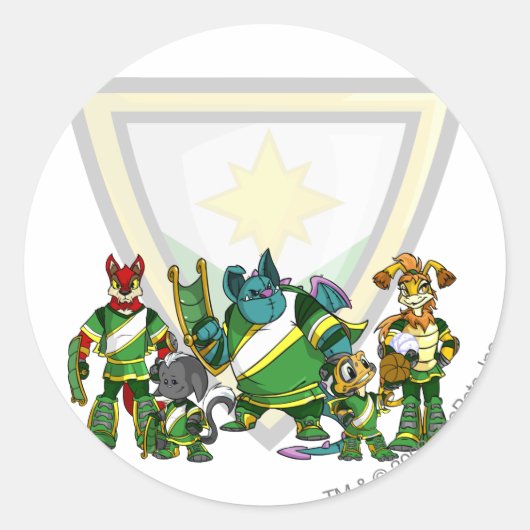 Team Brightvale Groep Ronde Sticker (Voorkant)