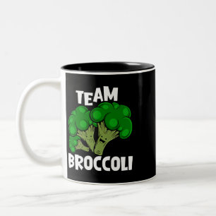 Team Broccoli Vegan Vegetarian Vegetable Lover Tweekleurige Koffiemok