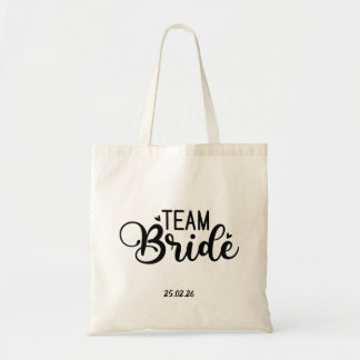 "Team Bruid" Aangepaste datum Tote Bag