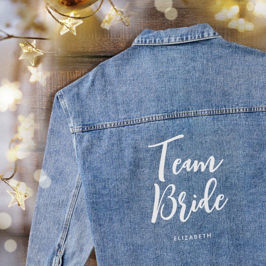 Team Bruid Aangepaste Naam Trouwen Denim Jacket