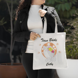 Team Bruid | Aanpasbare handschets Tote Bag