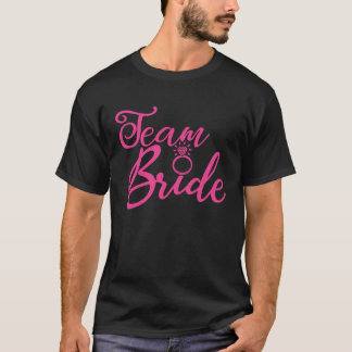Team Bruid Bachelorette Feest Roze Trouw Groep M T-shirt