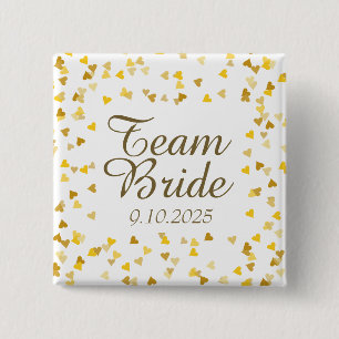 Team Bruid / Bruidegom Vierkante Button 5,1 Cm