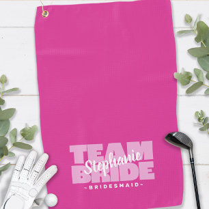Team Bruid Bruidsmeisje Fun Golfer Sport Roze Chic Golfhanddoek
