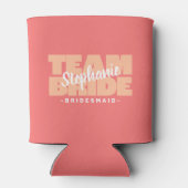 Team bruid bruidsmeisje naam bruiloft aangepaste p blikjeskoeler (Achterkant)