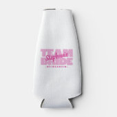 Team bruid bruidsmeisje naam bruiloft feest bier r flesjeskoeler (Voorkant)