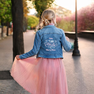 "Team Bruid" Bruidsmeisjes Getuige Bruiloft Maatwe Denim Jacket