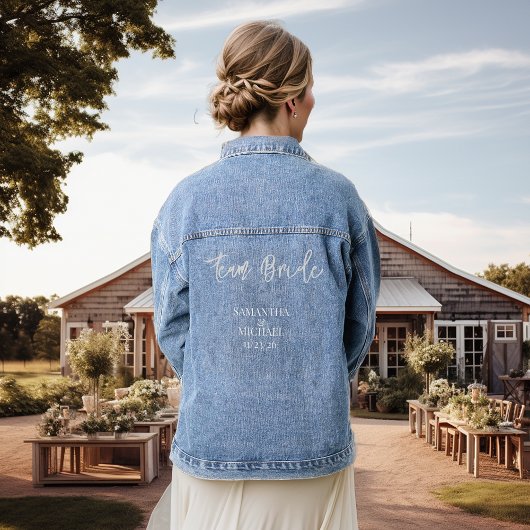 Team Bruid Bruidsmeisjes Juf van Eer Denim Jacket