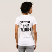 Team Bruid Citaat Moeder van de Bruidegom Monogram T-shirt (Achterkant volledig)