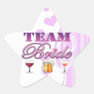 Team Bruid Drinken Bruidsmeisjes Bruiloft Bruidsfe Ster Sticker