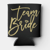 Team Bruid Gouden Borstel Script Diamond Bruids Pa Blikjeskoeler (Voorkant)