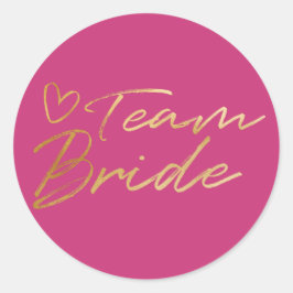 Team Bruid - Gouden faux folie sticker