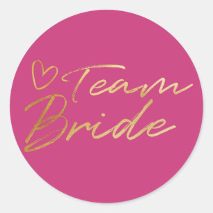 Team Bruid - Gouden faux folie sticker