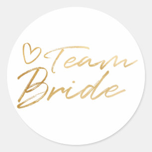 Team Bruid - Gouden faux folie sticker