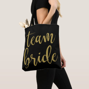Team Bruid Gouden Glitter Bruidsmeisje Bachelorett Draagtas