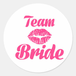 Team bruid kus ronde sticker