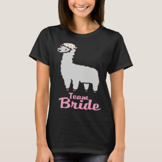 Team Bruid Lama Alpaca Verloving Vrijgezellenfeest T-shirt