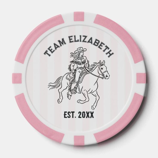 Team Bruid Nashville Cowgirl Foto Bachelorette Poker Chips (Voorkant)