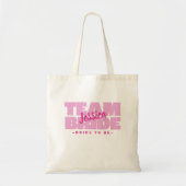 Team bruid om naam Bachelorette roze retro schatti Tote Bag (Voorkant)