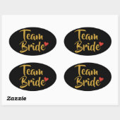 Team Bruid Rode Hart Ovale Sticker (Vel)