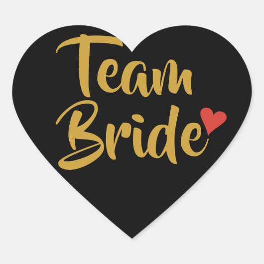 Team Bruid Rode Hart Sticker (Voorkant)