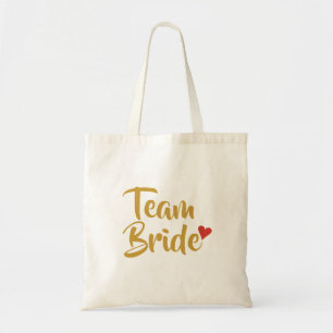 Team Bruid Rode Hart Tote Bag