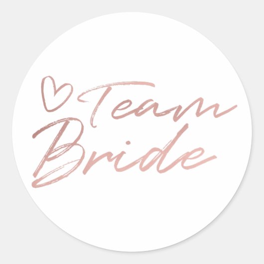 Team Bruid - Roos Gold faux folie sticker (Voorkant)