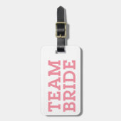 Team Bruid Roze Bagagelabel (Voorkant verticaal)