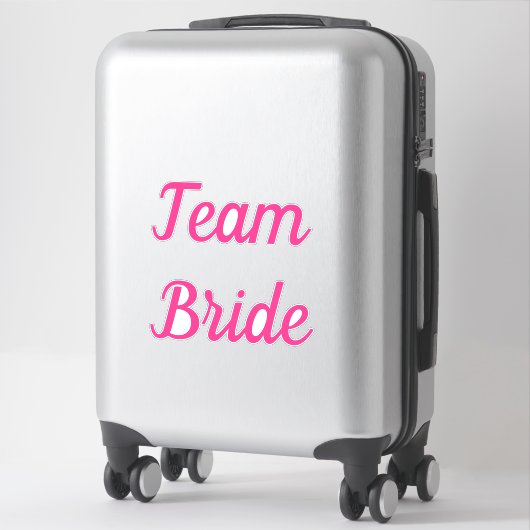 Team Bruid Roze Bruids Team Aangepaste Tekst Bruil Sticker (Koffer)