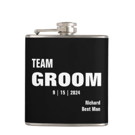 Team Bruid Typografie Vinyl Flask Heupfles