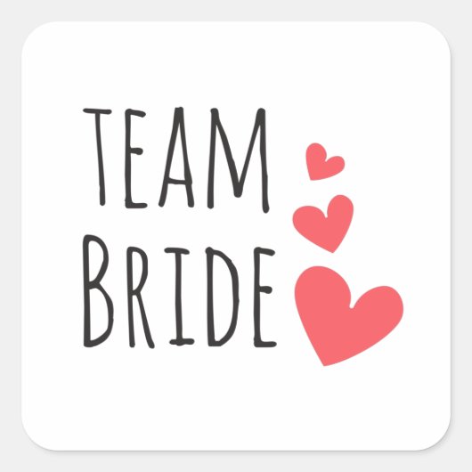 Team Bruid Vierkante Sticker (Voorkant)