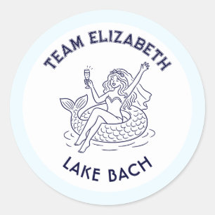 Team Bruid Zeemeermin Meer Bach Voorelijke Henpart Ronde Sticker