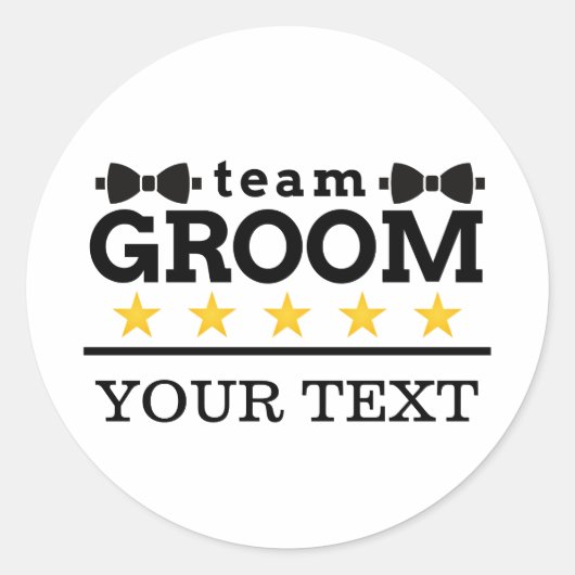 Team Bruidegom | Bruidsjonker | Bachelor | Zwart W Ronde Sticker (Voorkant)
