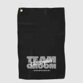 Team Bruidegom Bruidsjonker Golfer Sport Pro Zwart Golfhanddoek (Voorkant)