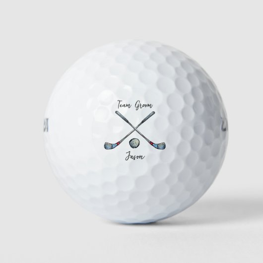 Team Bruidegom Golf Bruiloft cadeaus Golfballen (Voorkant)