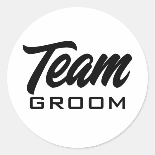 Team Bruidegom op maat ronde stickers (Voorkant)