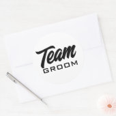 Team Bruidegom op maat ronde stickers (Envelop)