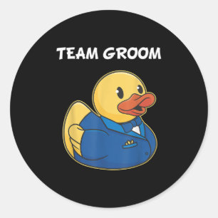Team Bruidegom Rubber Eend Feest Jongens Jonggezel Ronde Sticker